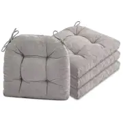Chair Cushions for Dining Chairs Set of Tufted Textured and Non 4 Light Gray