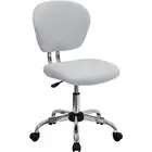 BTEXPERT White Mid back Adjustable Swivel Desk Office Task Chair Chrome base Mes