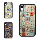 For iPhone XS 11 12 13 14 15 16 Pro Max Rubber Cover many small ornamental tiles