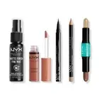 NYX 5 piece makeup gift set in universal light NWT Lip Gloss Contour Liner Spray