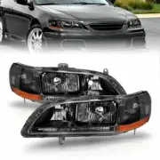 ANZO 121052 Crystal Headlights Lamp Assembly Black for 1998-2002 Honda Accord (for: Honda)