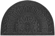 Mibao Half Round Entrance Door Mat, 24 x 36 inch Winter Durable Large Heavy Duty Front Outdoor Rug, Non-Slip Welcome Doormat for Entry, Patio