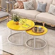 Modern Round Tempered Glass Nesting Tables, Metal Frame Coffee Tables, Living Room Table Setsniture/E Feito na China Comfortable Anniversary