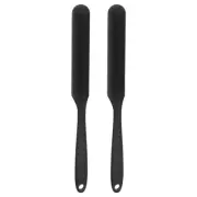 2Pcs Silicone Spatula Scraper 9.45" Reusable Non-Stick Spatulas Black