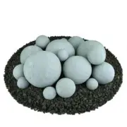 Unbranded Outdoor Heating Mixed Set Of 18 Ceramic Fire Balls In Pewter Gray