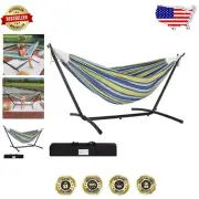 Luxurious 450 lb Capacity Hammock with Steel Stand & Carrying Bag for Outdoors