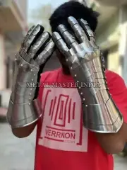 Medieval Knight Armor Gloves Warrior Gauntlets Combat Metal Hand Glove Gauntlet