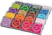 Esncddym Craft Ink Pad For Rubber Stamps - 20 Colors Washable Ink Pads For Kids - Washable Waterproof Water-based Ink Pads 1.57x1.57In Water-Based Card Making Tool