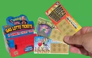 3 SCRATCH OFF GAG LOTTO TICKETS Fake Lottery Card Winner Funny Joke Prank Gift