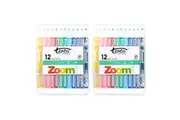 2x 12pc Texta The Original Zoom Kids Non Toxic Twist Colouring Crayons Hard Case