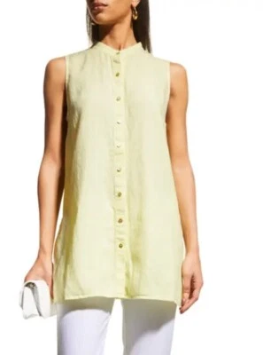 Eileen Fisher Garment - Dyed Organic Handkerchief Linen Sleeveless Shirt XS NWT