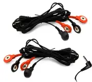 Leads for TENS/EMS Machines 2.5mm Connection 4-Stud Connectors 1 Pair Red/Black