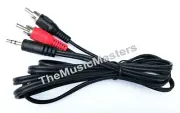 6' ft 3.5MM (1/8") Stereo Male to Dual RCA Plugs Premium Audio Cable Wire VWLTW