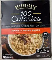 Better Oats Quick Cooking Oatmeal Pack of 10 Maple & Brown Sugar 9.8oz 277g NEW