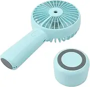 Mini Spray Water Mist Fan, ABS 2 Spray Mode Quiet Handheld Misting Fan 2000mAh for Travel (Blue)