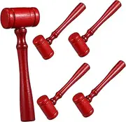 GANAZONO 5Pcs Gavel Wooden Hammer for Role Play Fun Judge Mallet for Boys Improves Coordination Dexterity Great Present Idea