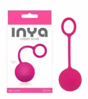 Inya Pink Cherry Bomb Silicone Weighted Kegel Toning Tool Ben Wa Ball Exerciser