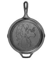 Lodge Cast Iron Skillet, Dolly Parton Profile and Butterfly Design, 10.25 in dia