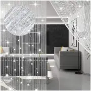 4 Pcs String Curtains Glitter Fringe Curtains for Window 79 x 39 Inch Door Di...