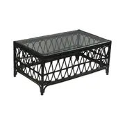 CR Antigua Rattan Coffee Table with Glass Top