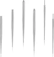 [Crrynuo] 6 PCS Piercing Taper, 14G 16G 18G Surgical Steel Piercing Taper, Body Piercing Needle Insertion Pins, Piercings Kit Assistant Tool for Ear/Nose/Lip/Eyebrow/Belly/Nipple/Tongue, one size