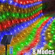 Cadena De Luces Solares 96 LED Tira Luz Solar LED Net Mesh Light Jardin Navidad