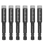 Black Hex Shank 1/2" Dry Diamond Drill Bit Set, 6PCS 12mm Diamond Core Drill ...