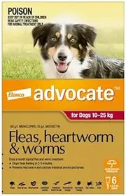 Advocate for Dogs for Large Dogs 10 to 25Kg Red 6 Pipettes