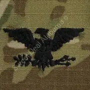 Embroidered Colonel O-6 OCP Sew-On Rank Uniform Insignia, Multi-Camo, 2"H x 2"W
