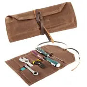 Tool Roll,10Slots Tool Roll Up Pouch,Heavy Duty Waxed Canvas Tool Roll Bag,Ch...