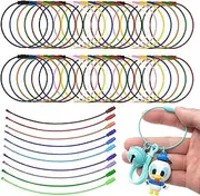 100 Pcs Steel Wire Keychain, BetterJonny 1.5 * 150mm Colored Nylon Wire Keychain Heavy Duty Luggage Tags Loops Tag Keepers for Hanging Luggage Tags, Crafts Keyrings Bag Tassels Jewelry Making