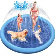 Raxurt Dog Splash Pad, 75in Anti-Slip Dog Pool Splash Pad for Dogs Kids...