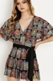 BlackMilk Legend Of Zelda Stained Glass Link Slinky Playsuit XS NWT