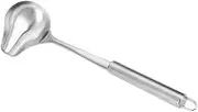 DINHEAROM Stainless Steel Ladle with Pouring Spout Sauce Spoon for Gravy and Soup Multi Functional Kitchen Serving Spoon Dishwasher Safe for Sauces and Dressings