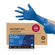 Ansell Microflex SafeGrip SG-375 X-Large Thick 14.2mil Disposable Latex Glove...