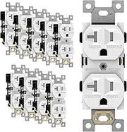 ENERLITES Duplex Receptacle Outlets, Tamper-Resistant, Commercial Grade, 20A 125V, Self-Grounding, 2-Pole, 3-Wire, 5-20R, UL Listed, 62040-TR, White (10 Pack)