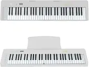 61-Key Foldable Electronic Keyboard, Digital Piano,Plug-in Power (AU Standard), 128 Timbres, 128 Rhythms, 60 Demo Songs, 32 Polyphonic, 22mm Key Width (White)