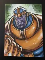 THANOS INFINITY GAUNTLET SKETCH Card Original Art ACEO Chris McJunkin