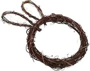 GRIRIW Easter Decorative Vine Circle Bunny Decoration Handmade Garland Wall Decoration Handmade Decoration Front Door Decoration Bunny Shaped Flower Wreath Rattan Brown