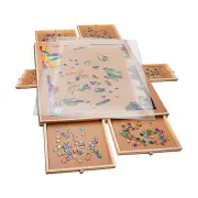 1500 Piece Rotating Wooden Jigsaw Puzzle Table 6 Drawers Board