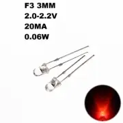 50pcs Red F3 3mm Diameter LEDs Round Bright Light Lamp Emitting Diode
