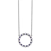 14k White Gold Real Diamond u0026 Amethyst Fancy Circle Necklace