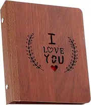 GRIRIW Diy Photo Album Wooden Wedding Scrapbook Compact Portable Handmade Family