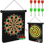 YAIHE Magnetic Dart Board,Roll up Double Side Darts Kid with Magnetic Darts Indoor Outdoor Dartboard Safe Dart Game Toys for Kids Ages More Dart Two Person Game