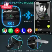 Bluetooth FM Transmitter Car Kit, Wireless Adapter with Dual USB Charging & MP3