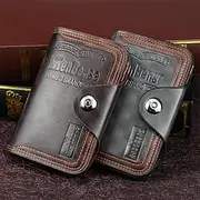 New Men Credit Card Holder Wallet Leather Short Male Purse With Coin Pocket Card Holder Trifold Wallet Men's Clutch Money Bag Coin Purses
