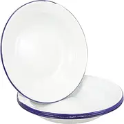 Kichvoe 4pcs Enamel Plate Serving Utensils Vintage Tray Chinese Style Plate Fruits Vegetables Plate Retro Style Plate Retro Style Fruits Plates Enamel Food Dish Fruits Holder White