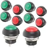 Angoily 10pcs Waterproof Panel Mount Push Button Door Bell Ringer Lighted Chime Button Easy Installation Wired Doorbell Kit Self Resetting Switch 5 + 5