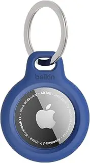 Belkin AirTag Case with Key Ring, Secure Holder Protective Cover for Air Tag with Scratch Resistance Accessory - Blue F8W973