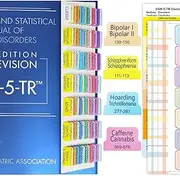 Upgraded Index Tabs for DSM-5-TR 2022, 94 Printed DSM-V-TR Tabs, 100 Tabs in Total, with Alignment Guide & Disorders Description Sheet for The Diagnostic and Statistical Manual of Mental Disorders